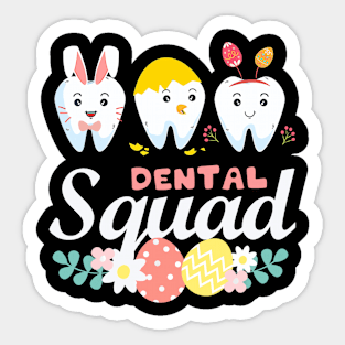 Cute Tooth Bunny Eggs Dental Squad Easter day Sticker